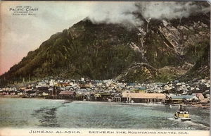 JUNEAU, ALASKA - VISTA ENTRE MONTAÑAS Y MAR - ANTIGUA POSTAL ALBERTYPE - Imagen 1 de 2