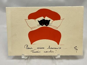 Artista Rene Kat | Cartolina fumetto gatto nero ""per vivere felici..."" JEAN PIERRE 1920 - Foto 1 di 4