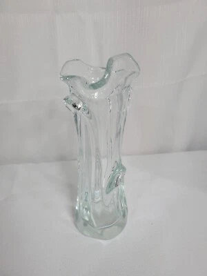 Jarrón oscilante vintage de vidrio transparente mediano  Foto 1 de 4