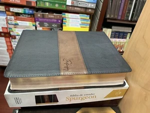 Biblia De Estudio Spurgeon, Reina Valera 1960 Schwarz/Marron Simipiel - Picture 1 of 11