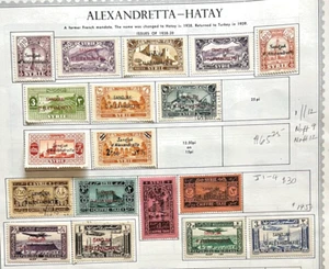 Estampillas de Alexandretta Hatay: colección 1938-9 de 20 diferentes - Imagen 1 de 2