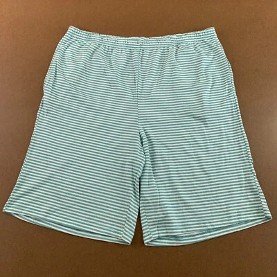 Nuevo pijama corto Charter Club Intimates para mujer grande de algodón a rayas verdes Foto 1 de 4