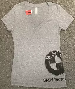 NEW GENUINE BMW MOTORRAD 72 60 2 473 204 VINTAGE T-SHIRT GRAY WOMENS SMALL - Picture 1 of 3