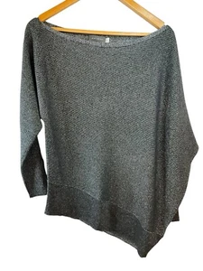 Mint Velvet Off The Shoulder Glitter Top Women’s Medium silver Long Sleeve - Picture 1 of 7