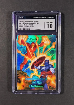 2016 Marvel Masterpieces "Cap vs. Iron Man" BS-9 - CGC 10 - Battle Spectra Gems - Image 1 of 3