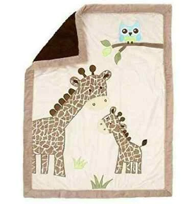 1D 30x40 KOALA婴儿长颈鹿妈妈宝宝猫头鹰树毛绒丝绒/夏尔巴婴儿床毯 — 第 1/4 张图片
