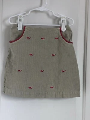 Vineyard Vines girls 7 cream cord pink embroidered whales lined skirt - Image 1 of 3