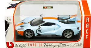 Bburago 2019 Ford GT Heritage Edition #9 (Blue/Orange) 1:32 Scale - Picture 1 of 1