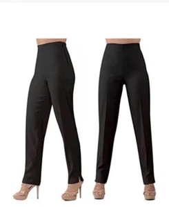 LAUREN VIDAL Women's Sz 2 Black Tapered High Rise Miracle Dress Pants - Picture 1 of 4