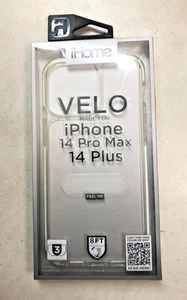 iHome Silicone Velo Case for iPhone 14 Pro Max & 14 Plus Clear - Picture 1 of 2