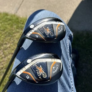 Left Handed Callaway X2 Hot Fairway Wood Set 3 & 4 Woods 60r  Graphite w/HC's. - Picture 1 of 16