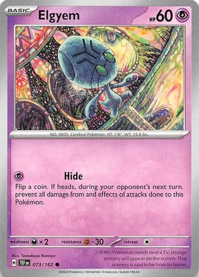 Elgyem 073/162 SV05 Temporal Forces Pokemon 007666 - Image 1 of 2