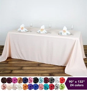 6 pcs 90"x132" Polyester Tablecloths Wedding Party Table Linens Home Kitchen - Picture 1 of 266