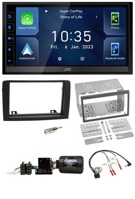 JVC DAB Bluetooth Lenkrad USB 2DIN Autoradio für Fiat Idea 06-12 schwarz - Bild 1 von 4