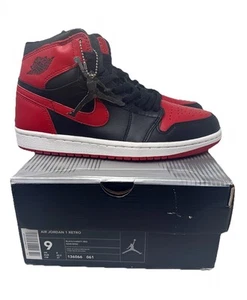 Nike Air Jordan 1 Retro 2001 Bred High schwarz/rot 136066-061 Herrengröße 9 " - Bild 1 von 11