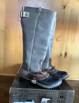 SOREL SLIMPACK высокий 7,5 верховой езды сланец серый водонепроницаемый РЕДКАЯ новый - Изображение 1 из 4