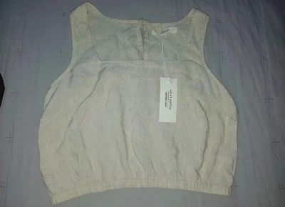 Next petite beige linen crop top with open back New with tags size 12 - Image 1 of 4