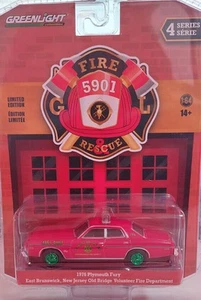 Greenlight 67050BGM 976 Plymouth Fury Fire Dept. East Brunswick 1:64 - Picture 1 of 1