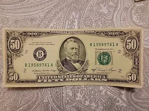 $50 Fifty Dollar Bill Federal Reserve Note New York Vintage Currency Circulated - Picture 1 of 5