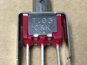 (1 PC)  C & K  7103P3Y9V4QE Switch Toggle ON OFF ON SPDT Flat Lever PC Pins 5A 2 - Picture 1 of 5