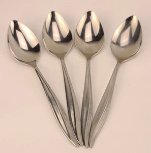 Oneida Oneidacraft Textura Deluxe Set of 4 Stainless Oval Tea Spoons 6" - Picture 1 of 4