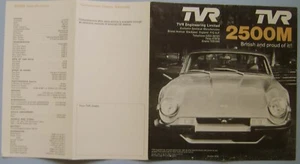 TVR 2500M 1976-77 Original UK 8 page small format Sales Brochure - Picture 1 of 2