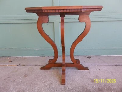 Beautiful Vintage Antique Mahogany 3 Legged Demilune Console Table - Image 1 of 4