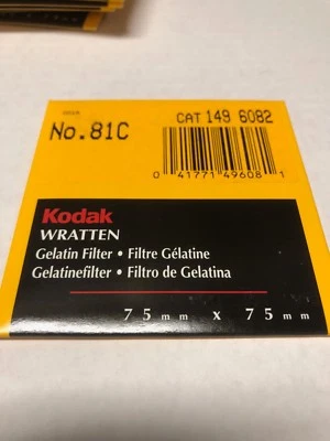 Kodak Wratten Gelatin Filter. 75mm x75mm  81c - Image 1 of 2