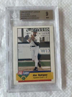 1994 Fleer ProCards Midwest League All-Star Game Alex Rodriguez BGS 9 RARE RC - Image 1 of 2