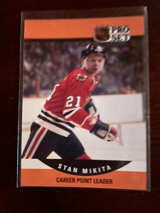 Stan Mikita Hockey Card,PRO-SET, 1990, CHICAGO BLACKHAWKS, # 655