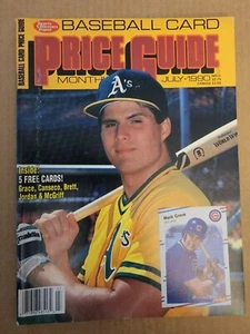 July 1990 SCD Baseball Card Price Guide Mag-Jose Canseco+Mark Grace w/cards - Bild 1 von 6