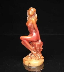Chinese Hand-Carved Natural ShouShan Stone Statue People beauty Exquisite - Picture 1 of 6