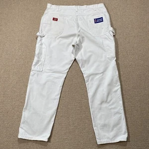 Pantalones de mezclilla Dickies Carpenter para hombre 38 x 30* pintura blanca desgastados Sherwin Williams - Imagen 1 de 15