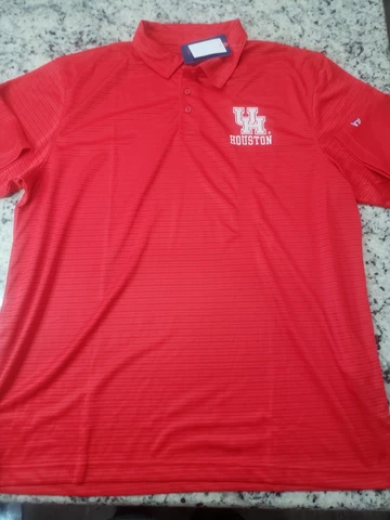 NWT Size XXL University of Houston UH Champion Men’s Polo Shirt Red Cougar 2XL Cover