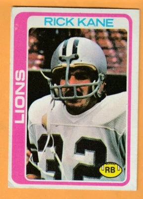 Rick Kane Detroit Lions 1978 Topps #126 San Jose State Spartans Pleasanton CA - Image 1 of 2