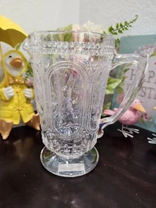 Easter Iredescent Bunny Rabbit Knobby Glass Pitcher - Picture 1 of 5