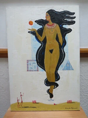 CLAUDE BENARD (1926-2015) FINE FRENCH SURREALIST SIGNED OIL - EGYPTIAN NUDE  - Image 1 of 4