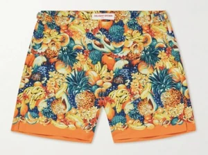 ORLEBAR BROWN Gold Club Tropicana Wham Mimosa Bulldog Swim Shorts Sz 32 $375 - Picture 1 of 12