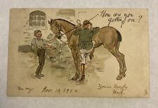 1904 Tuck & Sons Postcard by Phil May-Horseback Riding Humor-RARE Photo Attached