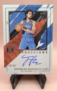 2021 Panini Impeccable Basketball Jeremiah Robinson Earl Rookie Auto /99 NBA OKC - Picture 1 of 5