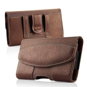 For iPhone 15 Regular 14,13,12,11,XR - Brown Leather Card Holder Case - Picture 1 of 5
