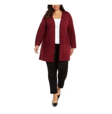 Alfani женщин плюс 2 X Мальбек красный в полоску Mod отлива кардиган свитер с Ярлыками CS88 - Изображение 1 из 4