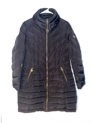 Cappotto donna lungo invernale imbottito Michael Kors taglia M nero full zip piumino oro