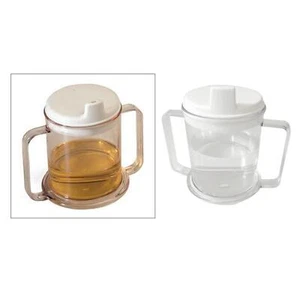2 Handle Clear Cup Lightweight Drinking Cup Easy Grip - Picture 1 of 12