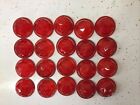 Red Glass Crystal Cut Tail Lights, 1 1/2”, Western Germany, Vintage pack of 25