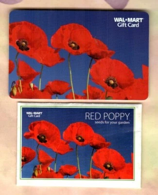WALMART Red Poppy Flowers ( 2008 ) Gift Card with Matching Seed Packet ( $0 ) - Image 1 of 2