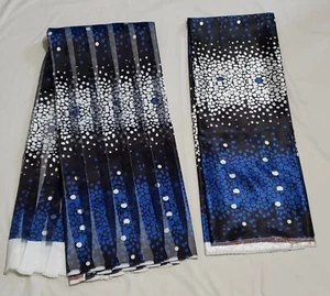 multicolor Ribbon Organza Silk quality Digital African Ankara Prints 6yards - Picture 1 of 1