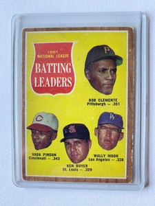 1962 Topps - Roberto Clemente, Pinson, Boyer, Moon #52 - 1961 NL BATTING LEADERS