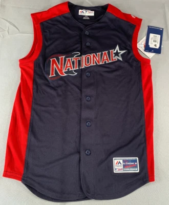 Majestic MLB All Star Jersey M National League Cool Base Sleeveless Red Navy NWT - Image 1 of 4