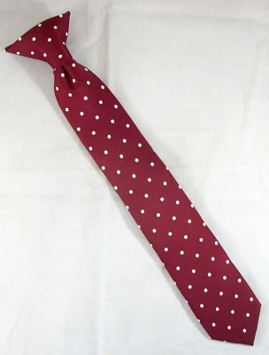 Corbata de cuello para niño Jacob Alexander granate lunares con clip 14" L x 2,25" W (E520) Foto 1 de 3